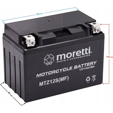 Moretti AGM (Gel) MTZ12S YTZ12S Batterie (1/2)