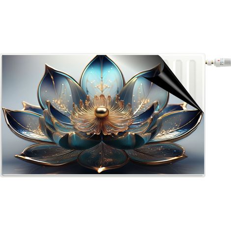 Cache radiateur Tapis de radiateur magnétique Fleur dorée 3D (1/5)