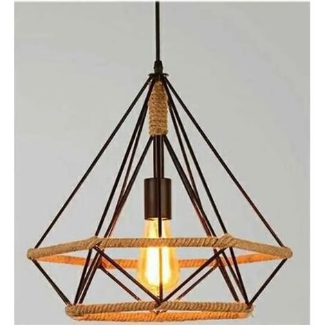 Lustre - Suspension filaire fer - Diamètre 25cm - Style Campagne (1/4)