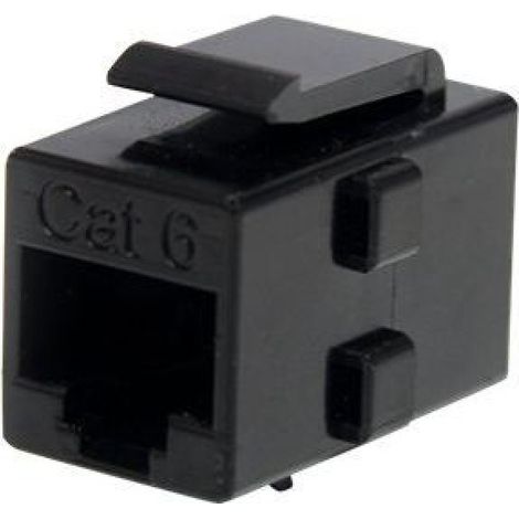 Coupleur réseau RJ45 de type Keystone Jack Cat 6 - - F/F - Noir (1/2)