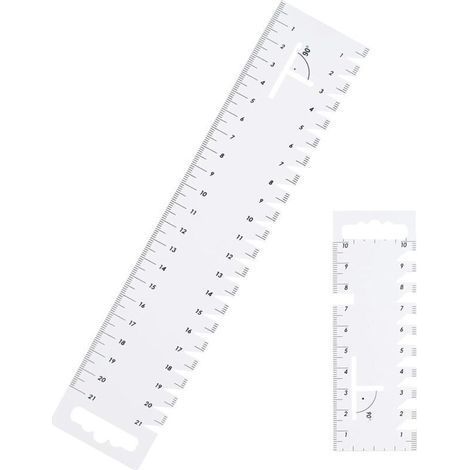 2 Pieces (21cm + 10cm) Sewing Ruler, Haberdashery Sewing Accessory, Sewing Ruler, Sewing Equipment, Sewing Tool Accessory for Sewing Drawing Template Tailor Tool DIY Clothing (1/4)
