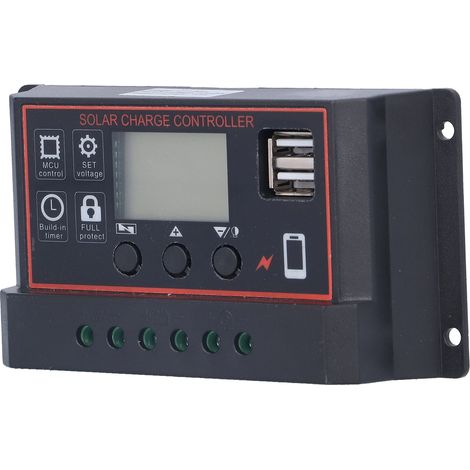 Régulateur de Charge Solaire Intelligent pour Batterie Panneau PV avec Écran LCD 12V/24V 30A et Protection (1/5)