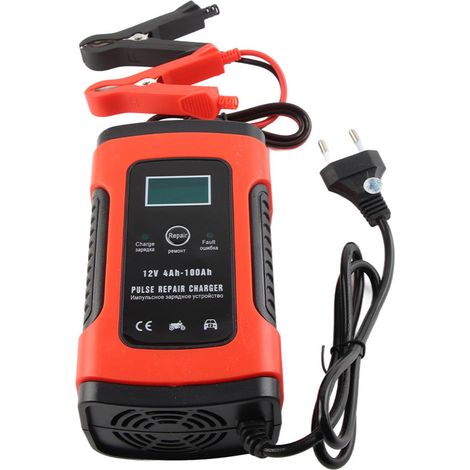 Chargeur de batterie 12V 5A avec écran LCD, réparation par impulsions pour batteries plomb-acide voiture moto, prise UE 100V-240V (1/5)