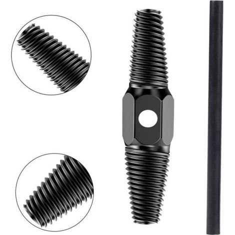 Extracteur de Vis de Boulon Cassé Décapant de Vis Endommagé Double Tête à Vis Outil Remover pour Tuyaux de 1/2Pouce + 3/4Pouce de (1/4)