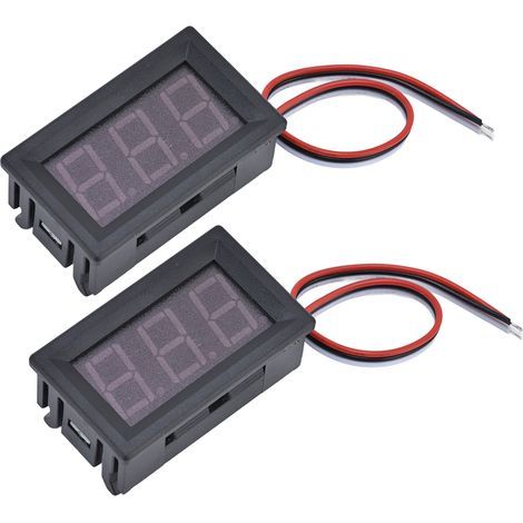 Digitales 3-Leiter-Gleichstromvoltmeter mit 0,56-Zoll-LED (rot), externem Anzeigemodul (0–99,9 V), 2er-Packung (1/5)