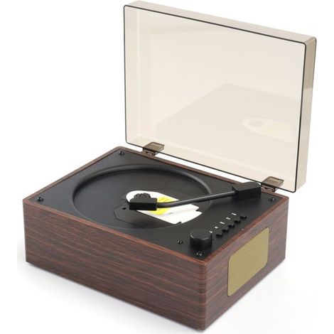 1 tourne-disque vinyle, Bluetooth intégré, haut-parleur acier compact, lecture sans fil, idéal débutants et amateurs de rétro