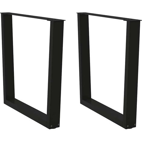 Pieds de table à manger en V, acier thermolaqué noir, 2 pièces, 90 x 72-73,3 cm - PANGIVO (1/5)