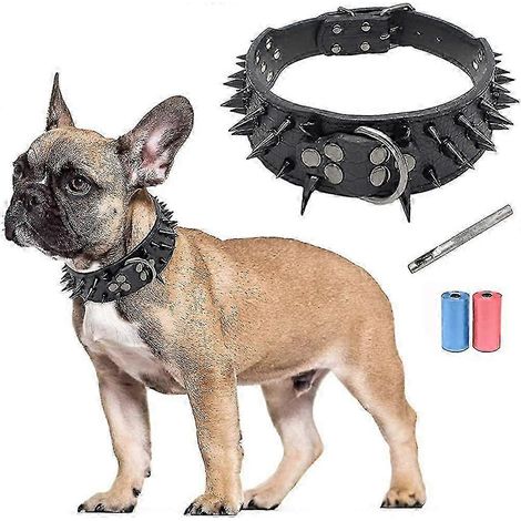 Collier pour chien en cuir clouté, à pointes anti-morsure, réglable, style Boxer 2025 (1/5)
