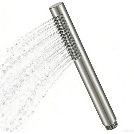 Pommeau de Douche Cylindrique Haute Pression - Anti-Calcaire, 48 Buses, Économie d'Eau, Acier Inoxydable - Pour Famille & Hôtel (1/5)