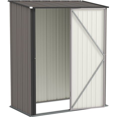 Outsunny Capanno Casetta da Giardino Porta Utensili in Lamiera Grigio