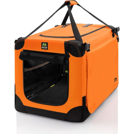 Maelson Soft Kennel Neon-Orange, 82 cm - faltbare Hunde-Transportbox