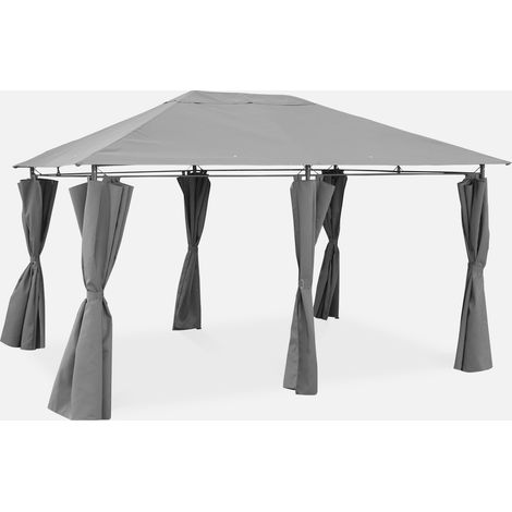 Gazebo de jardín 3x4m con cortinas