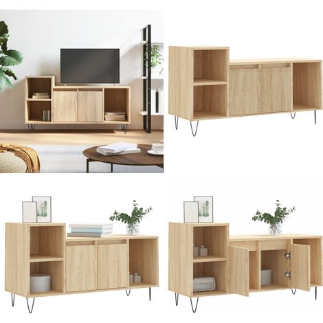 TV-Schrank Sonoma-Eiche 100x35x55 cm Holzwerkstoff - TV-Schrank - Holzwerkstoff - Sonoma-Eiche - Wohnzimmermöbel - Fernsehtisch - Home & Living (1/5)