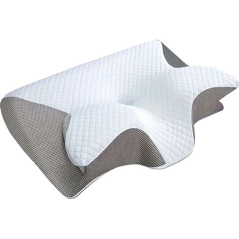 Oreiller Cervical en Mousse à Mémoire, Design Ergonomique, Support Contouré, Gris Clair (1/2)