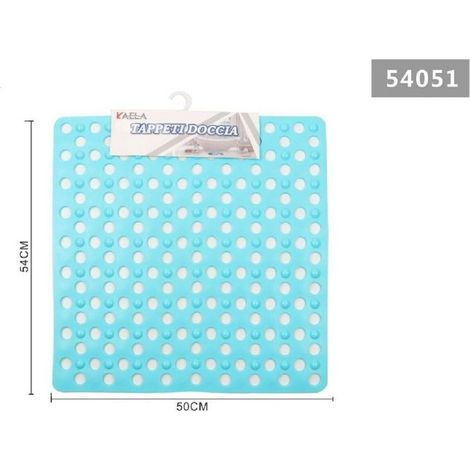 Tapis De Douche Antidérapant Carré 50x54cm Baignoire 54051 Bleu Clair
