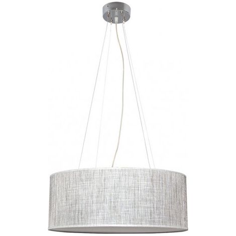 Lampe suspension abrila Asuncion gris 30x110 cm métal tissu