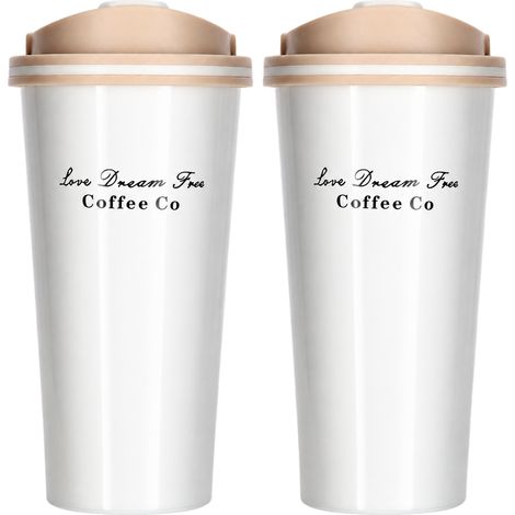 Tazza termica bianca, 530 ml, isolata, confezione da 2 (1/5)