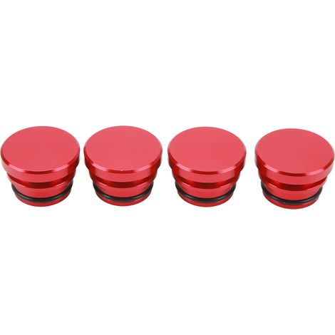 4 prises allume-cigare bouchon aluminium rouge, cache-poussière prise 12V pour véhicules, lot de 4 capuchons de protection. (1/5)