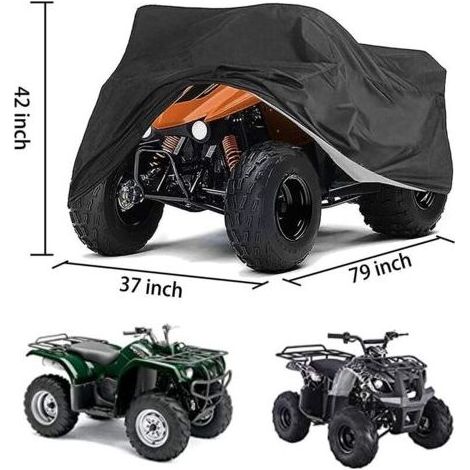 Ahlsen Housse de protection pour quad en plein air, imperméable coupe-vent anti-UV et anti-poussière, pour protéger votre quad par tous les temps, convient à la plupart des types de quads (Noir (1/5)