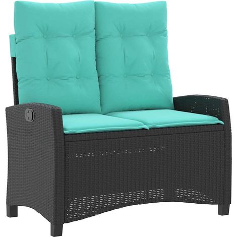 Maison Exclusive - Gartenbank Verstellbar mit Kissen Schwarz Poly