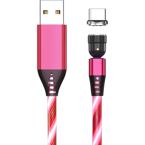 Câble magnétique lumineux LED à rotation 540°, chargeur aimanté défilant avec lumière, cordon USB rotatif (1/5)