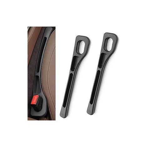Comble-espaces pour sièges auto améliorés (Lot de 2) — Bandes organisatrices universelles pour espaces de siège (Noir) (1/5)