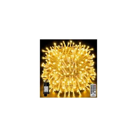 Catena luminosa natalizia da 100 m con 1000 LED, grado di protezione IP44, impermeabile, con telecomando e timer, 8 modalità di illuminazione, luce bianca calda. (1/4)
