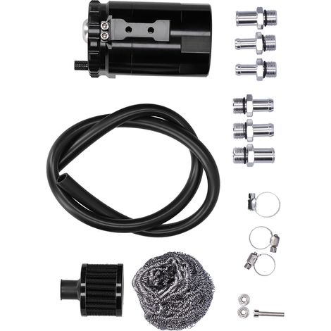 350-ml-Ölabscheider mit Luftfilter, Aluminiumbehälter, M16x1,5-Gewinde, Universalzubehör, schwarz (1/5)