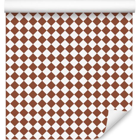 Geometrische Rautentapete in Beige und Orange für Wohn- und Schlafzimmer, 50 x 1000 cm (1/5)