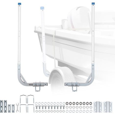 Guide de Remorque de Bateau Réglable en Hauteur 775 mm/1205 mm, Guide de Chargement pour Remorque en Acier Haute Dureté, pour Jet-ski Bateau de Pêche et Petits Voiliers, avec Tubes en PVC (1/5)