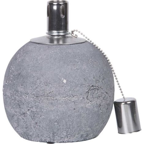 Esschert Design – Lampe à huile boule en béton S – Gris clair, 13 x 13 x H 16,3 cm (1/5)