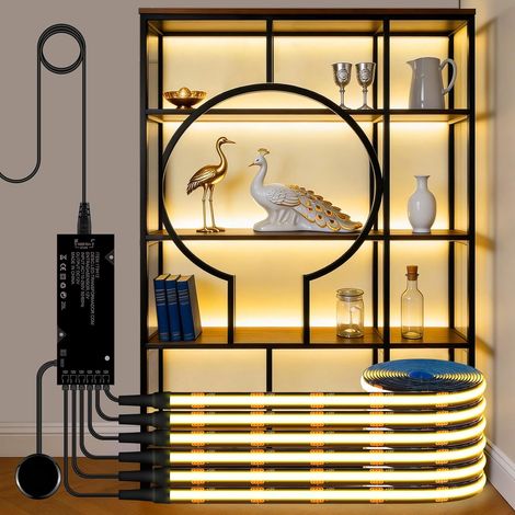Lampe d'armoire noire 6 en 1 bande LED avec fonction de gradation tactile (1/5)