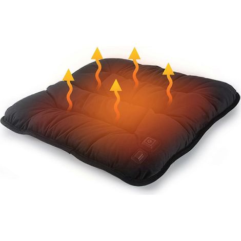 Coussin de siège chauffant USB en graphène, assise auto et bureau, coussin chauffant voiture, dossier amovible (1/5)