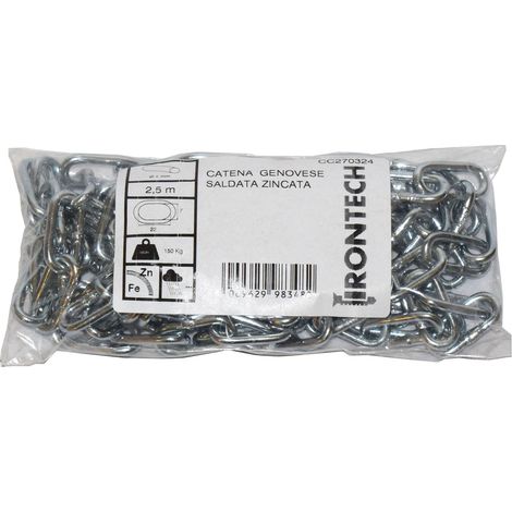 Catena genovese pretagliata Ø 4 mm. in acciaio zincato 5 mt.
