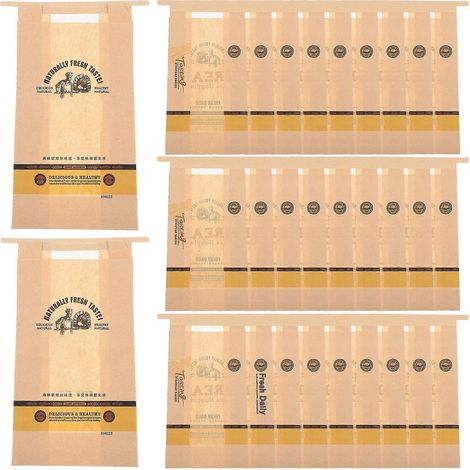 Sacs à pain jetables avec fenêtre transparente, compatibles avec l'emballage alimentaire, design simple, lot de 50. (1/5)