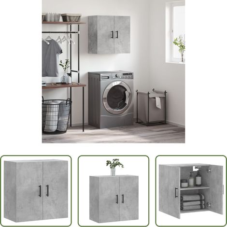 vidaXL Betonfarbe - Wandschrank Betongrau 60x31x60 cm Holzwerkstoff (1/5)