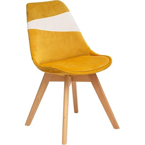 Créateur d'Intérieur - Chaise Baya Retro Grise - Tissu et Hêtre - Salle à manger, Cuisine, Bureau, Salon - Coussin intégré confortable (1/5)