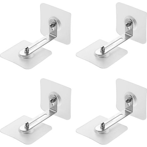 Fixation Anti-Versement - Pour Meubles TV et Buffets - Sans Perçage - Galvanisé - 6 cm x 6 cm - Lot de 4 (1/5)