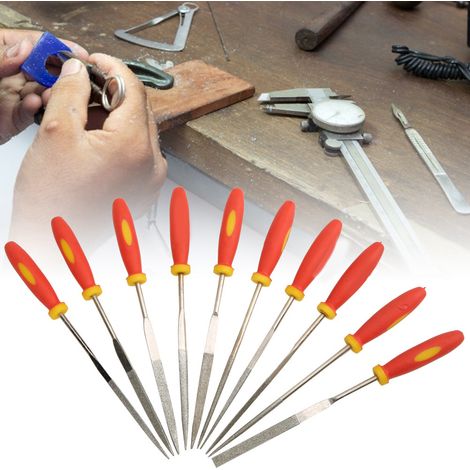 Lot de 10 limes émeri dures pour bois et métal, outils de menuiserie, sculpture DIY, artisanat, ponçage manuel (1/5)