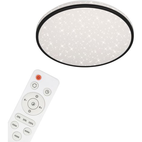 LED Deckenleuchte Dimmbar CCT Memoryfunktion Sternenhimmel 24W schwarz Briloner
