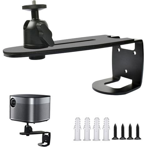 Support Videoprojecteur Ajustable, Support Projecteur Fixation Murale, Pied Videoprojecteur Rotation à 360°, Multifonctionnel SupportRetroprojecteur pour les Salons, les Chambres et les Bureaux