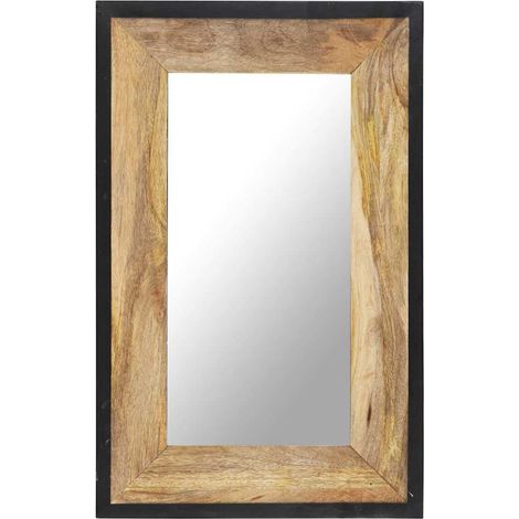 Miroir-Miroir décoratif 80x50 cm Bois de manguier massif 948439 (1/5)