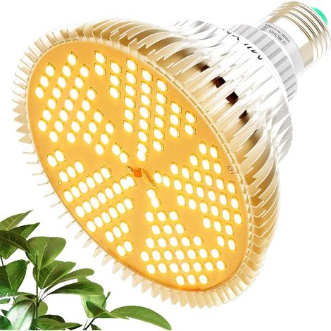 Lampe de croissance LED - 25 W - Culot E27 - 150 LED - Spectre complet - Lumière similaire à la lumière du soleil - Jardin, serre, plantes d'intérieur, semis, légumes, fleurs (1/5)
