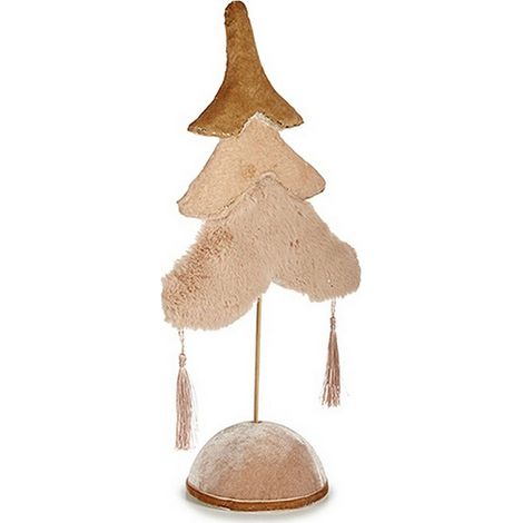Objeto decorativo - Pino navideño polar - 12 x 43 x 22 cm - Beige dorado - Madera natural