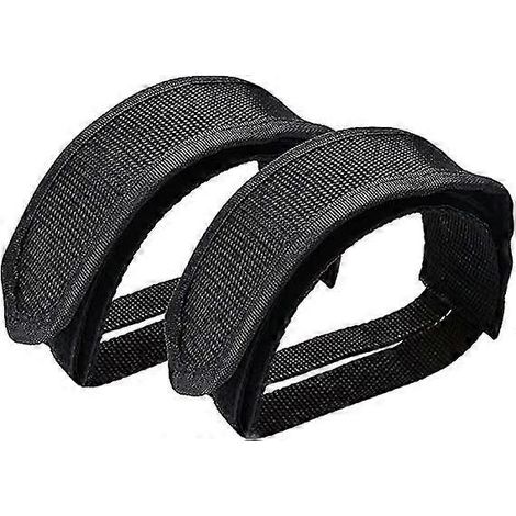 Sangles de pédales de vélo universelles pour vélos à pignon fixe, sangles de fixation pour orteils, ruban adhésif noir (2 pièces) (1/5)