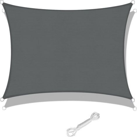 1 Sonnensegel, rechteckig, 3 x 2,5 m, HDPE 185 g/m², D-Ringe, Garten/Pool (1/5)
