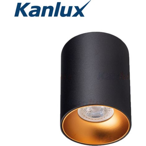 Kanlux – Plafonnier LED en saillie 25W – Aluminium noir/or – Culot GU10 – Éclairage intérieur moderne – Installation facile (1/5)