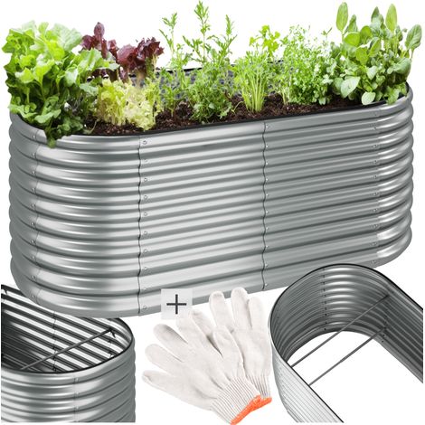 Carré potager 200 x 100 80 cm en acier galvanisé capacité 1257 L (1/5)