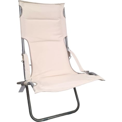 Chaise canapone pliante balcon de jardin réglable rembourré et plage de nid  Beige