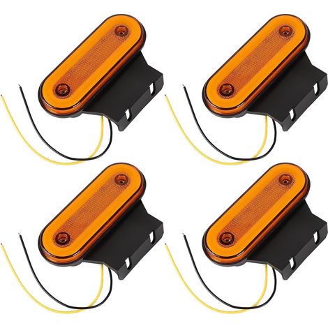 Feux de Gabarit LED Jaune 12V/24V - 4PCS  1200lm IP67  Étanche Anti-Choc  pour Remorque Camion Caravane  Installation Facile (1/5)